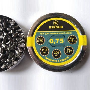 Кулі Winner 4,5 0,75 г 200шт гострі Winner0,75о фото