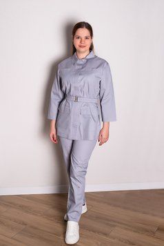Костюм медицинский женский Эсмеральда (коттон, серый, р.42-56) Мария Мария-0777-56 фото