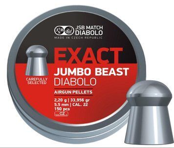 Кулі пневматичні JSB Exact Jumbo Beast, 150 шт/уп, 2,2 м, 5,52 мм 1453.05.52 фото