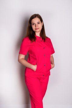 Костюм медицинский женский Черри (коттон, коралл, р.42-50) Мария Мария-0630-50 фото