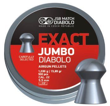 Кулі пневматичні JSB Exact Jumbo, 500 шт/уп, 1,03 г, 5,51 мм 1453.05.50 фото