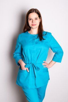 Костюм медицинский женский Пава (коттон, бірюза, р.44-64) Мария Мария-0686-64 фото