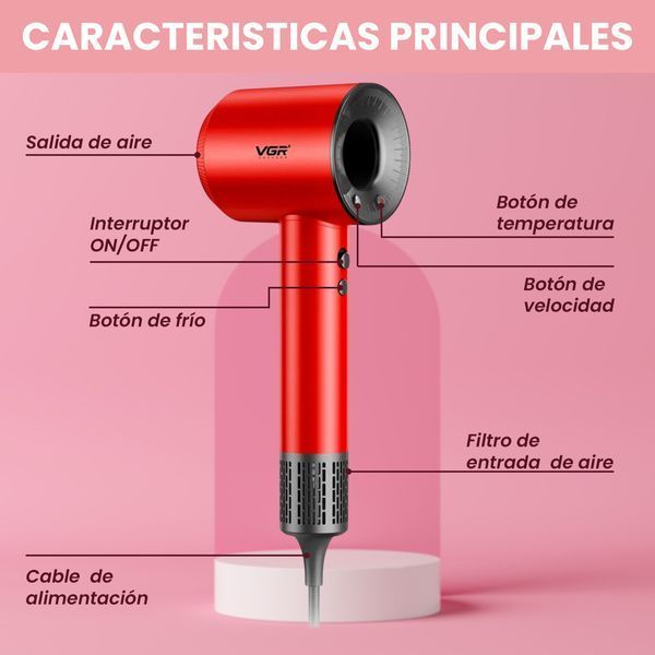 Фен VGR V-445 RED 1600 Вт 4520 фото