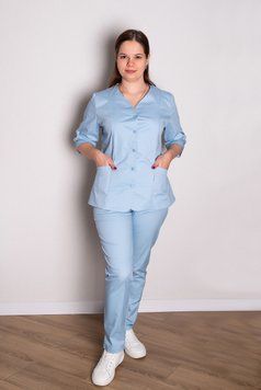 Медицинский костюм (стрейч-коттон, голубой, р.42-56) Хелслайф ХелсЛайф-56 фото