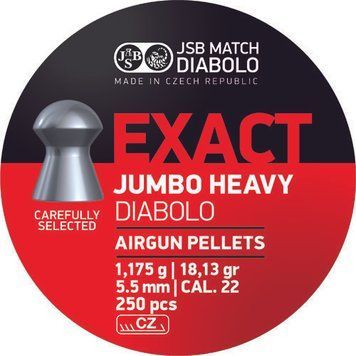 Кулі пневматичні JSB Jumbo Heavy, 5,52 мм, 1,175 г, 500 шт/уп 1453.05.35 фото