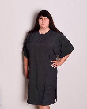 Комфортное женское платье свободного кроя XL-XXL, софт, черная Аліса-015-XXL фото