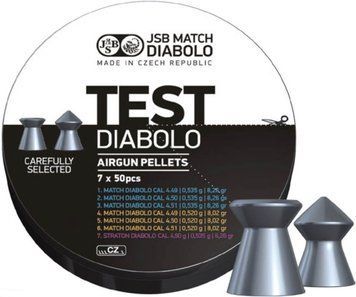Кулі пневматичні JSB Diabolo Match Test, 350 шт/уп, 0,52; 0,535 м, 4,5 мм 1453.05.09 фото