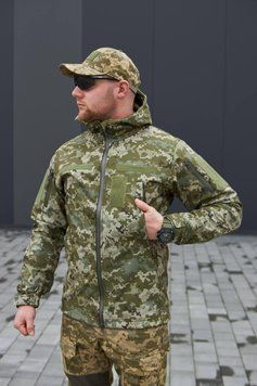 Тактична військова куртка Soft Shell на флісі Military, S-5XL (Піксель) M-014-5XL фото