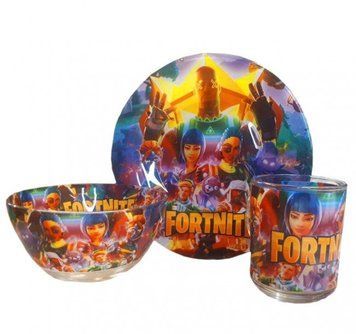 Набор детской посуды "Fortnite" тарелка, чашка, пиала A9551/35 A9551/35 фото