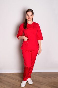 Медицинский костюм 3276 (коттон, красный, р.42-56) Хелслайф ХелсЛайф3276-56 фото