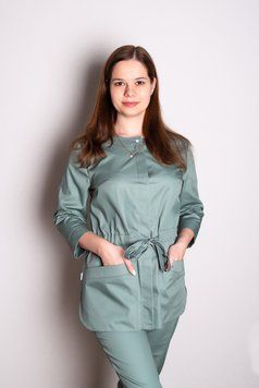 Костюм медицинский женский Пава (коттон, хаки, р.44-64) Мария Мария-0681-64 фото
