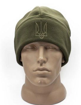 Шапка флисовая однослойная с Гербом Олива ШГО фото