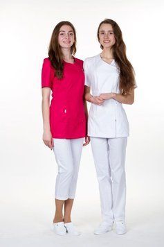 Куртка медична жіноча Дана (коттон, малина, р. 42-54) Марія Мария-0077-42 фото