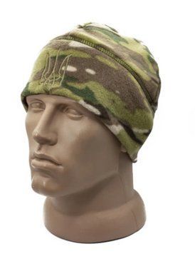 Тактична військова зимова флісова шапка з Гербом S/M/L (Мультикам) M-269-L-(58-60) фото