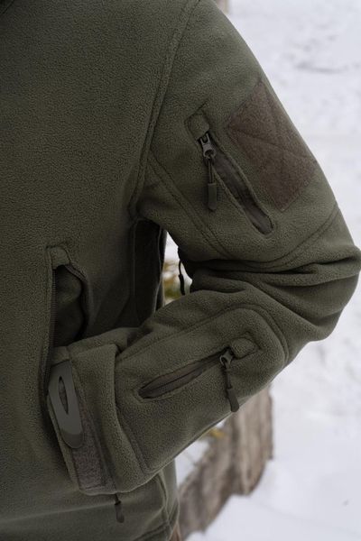 Тактическая военная флисовая теплая кофта Есду с капюшоном, S-3XL (Олива) M-173-3XL фото