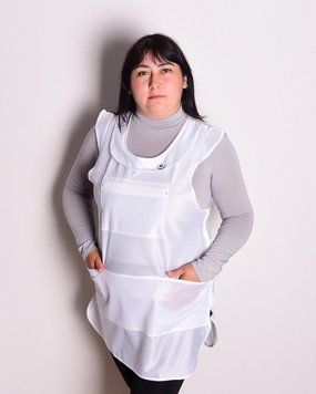 Фартук женский "Клава" р.44-64 на молнии нейлоновый белый UNIFORM365-064-64 фото