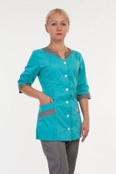 Медичний костюм 3230 (коттон, м'ятний, сірий, р. 40-68) Хелслайф ХелсЛайф3230-68 фото