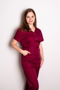 Костюм медицинский женский Пава (коттон, бордовий, р.42-56) Мария Мария-0692-56 фото