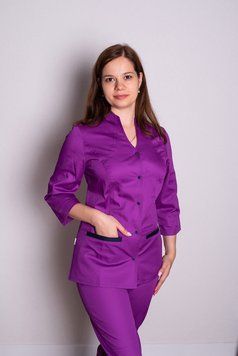 Костюм медичний жіночий Камілла (коттон, виноград-синій, р. 42-50) Марія Мария-0604-50 фото