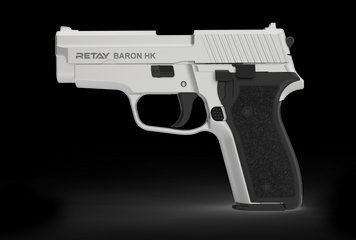 Пистолет стартовый Retay Baron HK, 9мм. Цвет - Nickel 1195.03.17 фото