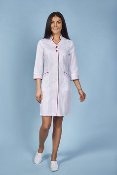 Халат медицинский женский Алёна (коттон, белый, р.42-54) Мария Мария-0094-54 фото