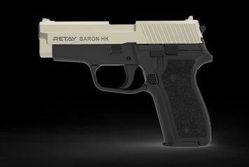 Пистолет стартовый Retay Baron HK, 9мм. Цвет - Satin/Black 1195.03.18 фото