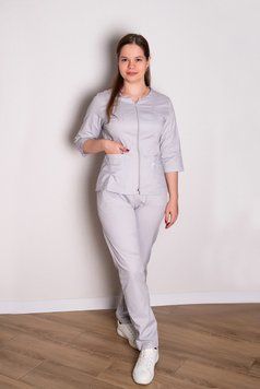 Медицинский костюм (стрейч-коттон, светло-серый, р.42-56) Хелслайф ХелсЛайф-56 фото