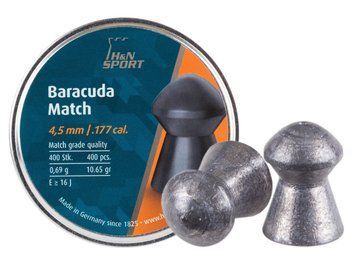 Пули пневматические H&N Baracuda Match, smooth, 400 шт/уп, 0,69 г, 4,52 мм 1453.02.73 фото