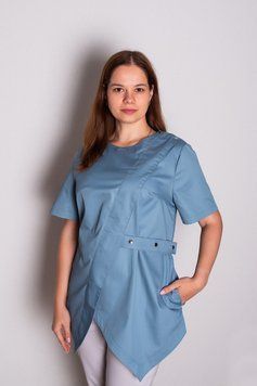 Куртка медична жіноча Віра (батист, сірий, р.42-56) Марія Мария-0755-56 фото