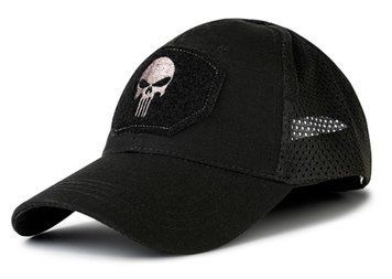 Тактическая военная Бейсболка с сеточкой Каратель Punisher (Черная) M-234 фото