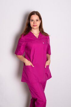 Костюм медицинский женский Аврора (батист, буряк, р.42-64) Мария Мария-0722-64 фото
