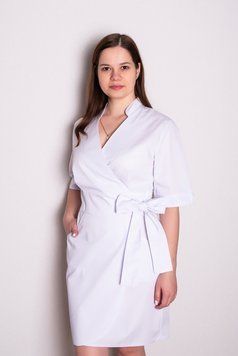 Халат медицинский женский Рубина (коттон, белый, р.42-56) Мария Мария-0708-56 фото