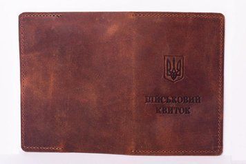 Обкладинка для посвідчення "Учасник бойових дій" шкіра Крейзі 95179-230 коричнева 95179/2 фото
