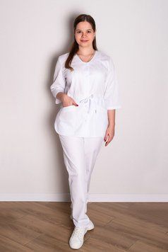 Медицинский костюм 3274 (коттон, белый, р.42-60) Хелслайф ХелсЛайф3274-60 фото