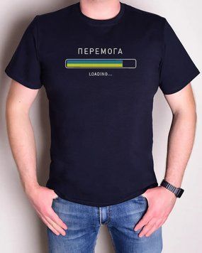 Футболка з вишивкою р.46-56 "Перемога" синя Ф-041-56 фото