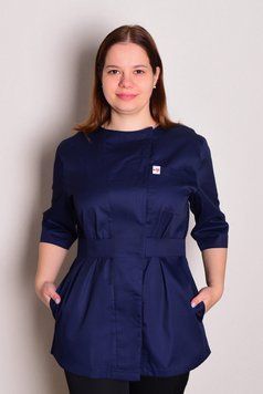 Куртка медична жіноча Мавка (котон, синя, р. 42-56) Марія Марія-0884-56 фото