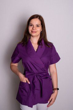 Куртка медична жіноча Жаклін (батист, баклажан, р. 52-56) Марія Мария-0636-56 фото