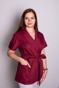 Куртка медична жіноча Жаклін (батист, бордо, р. 52-56) Марія Мария-0637-56 фото