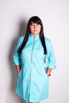 Халат медицинский женский Леся (коттон, яблоко-серый, р.40-64) Мария Мария-0658-64 фото