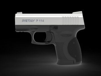 Пистолет стартовый Retay P114, 9мм. Цвет - Chrome 1195.03.26 фото