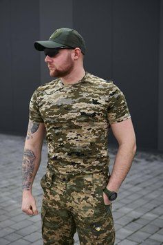 Тактична військова чоловіча стрейчева футболка, 46-60р R Military (Піксель) M-339-60 фото