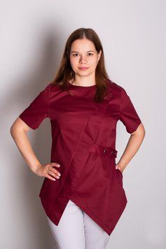 Куртка медична жіноча Віра (батист, бордова, р.42-56) Марія Мария-0751-56 фото