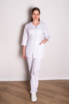 Костюм медицинский женский Марта (коттон, белый, р.42-56) Мария Мария-0782-56 фото
