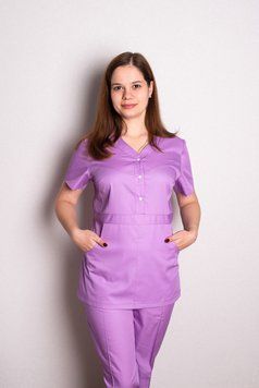 Костюм медицинский женский Пава (коттон, бузок, р.42-56) Мария Мария-0695-56 фото