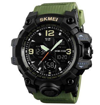 Тактичний чоловічий військовий водостійкий годинник SKMEI (Олива) M-041 фото