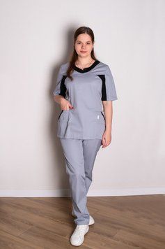 Медицинский костюм 3272 (стрейч-коттон, серый, р.42-60) Хелслайф ХелсЛайф3272-60 фото